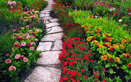 Choosing A Path And Staying On It… Beautiful-bright-flowers-garden-green-favim-com-120627